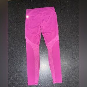 UEC FABLETICS POWERHOLD RASPBERRY PINK PURPLE HIGH RISE LEGGINGS SHEER DETAIL L